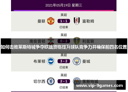 如何击败莱斯特城争夺欧战资格提升球队竞争力并确保前四名位置