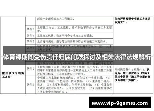 体育课期间受伤责任归属问题探讨及相关法律法规解析