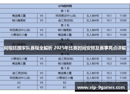 阿根廷国家队赛程全解析 2025年比赛时间安排及赛事亮点详解